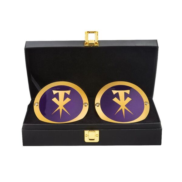 Undertaker Championship Side Plates Replica Box Set with iconic purple and gold Phenom design in premium display case – WWE fan collectible
