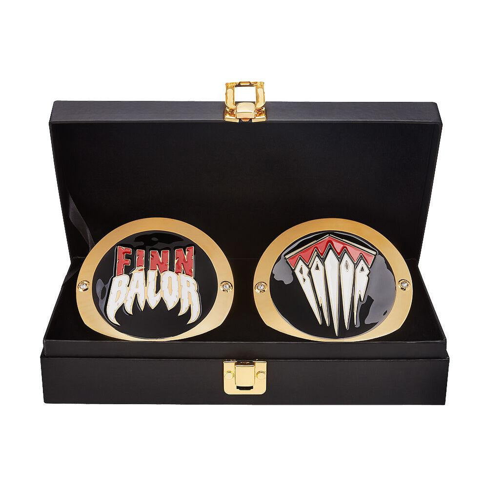 Finn Balor Side Plates Replica Box Set US – WWE replica side plates featuring Finn Balor’s emblem