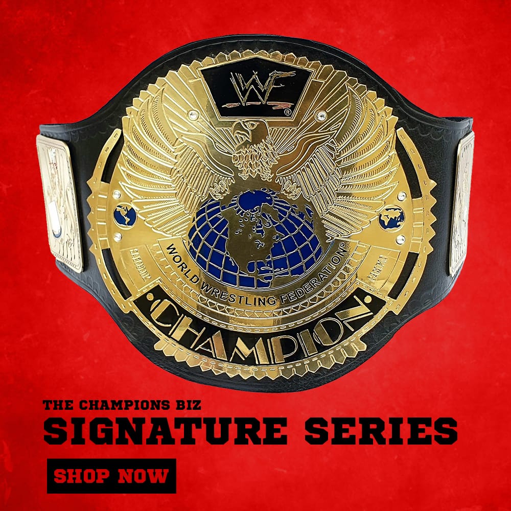 Signature Series Belts - Belts with Signatures of Wrestling Superstars.