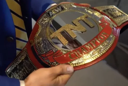 Final gold-plated TNT Championship Belt AEW 2020 design