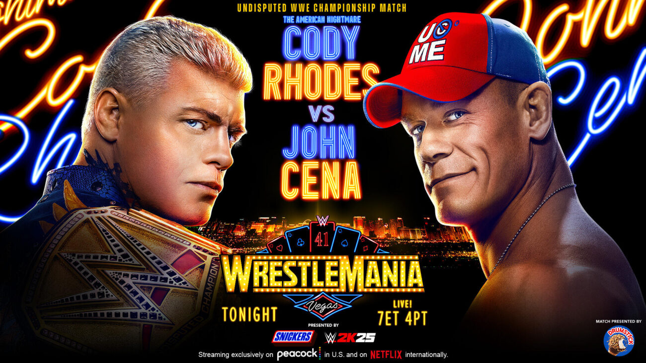 John Cena vs Cody Rhodes WrestleMania 41 main event clash for the Undisputed WWE Championship.